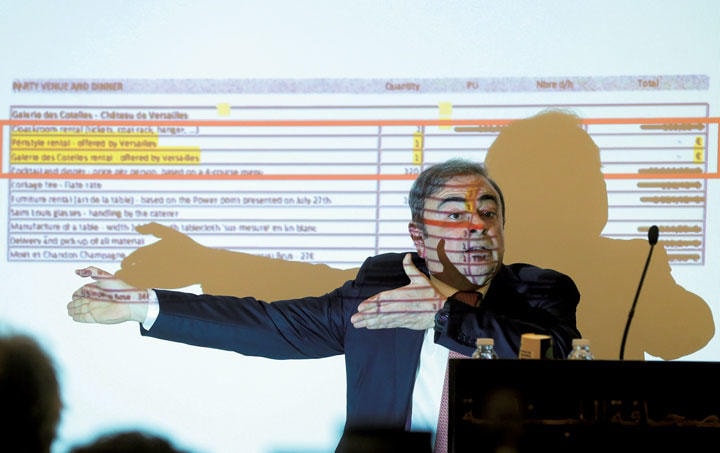 ゴーンがベイルートで行った記者会見はフランスでも「説得力に欠ける」と言われた　MOHAMED AZAKIR-REUTERS