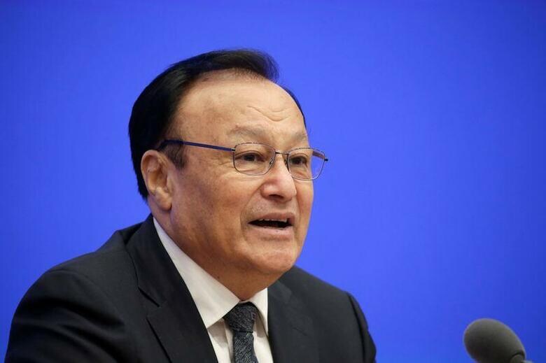 中国・新疆ウイグル自治区のショハラト・ザキル主席（写真）は、米下院がウイグル人権法案を可決したことについて、国際法に深刻に違反しており、あからさまな内政干渉だとの認識を示した。写真は北京で撮影（２０１９年　ロイター／Jason Lee）