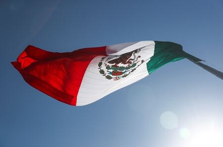 　１０月２日、メキシコ国防省は、同国南部の国境付近で１日夜に移民３３人を乗せたピックアップトラックに同国軍兵士２人が発砲し、移民６人が死亡、１０人が負傷したと発表した。写真はメキシコの旗。同国ゲレーロで２０２１年２月撮影（２０２４　ロイター／Henry Romero）