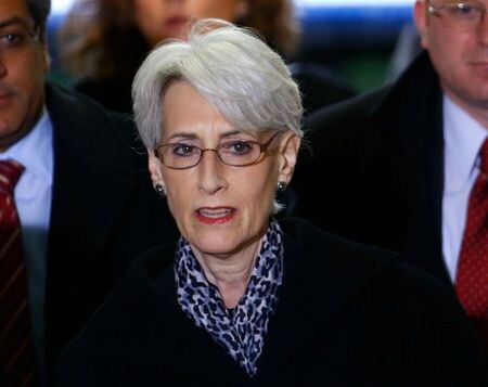 　４月１３日、米上院は、バイデン大統領が国務副長官に指名したウェンディ・シャーマン氏（写真）を５６対４２の賛成多数で承認した。写真はジュネーブで２０１４年２月撮影（２０２１年　ロイター／Denis Balibouse）