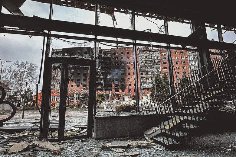 ロシア軍が3キロまで迫ったドネツク州ポクロウシク（25年1月）　PHOTOGRAPHS BY TAKASHI OZAKI