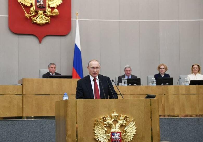 ロシアのプーチン大統領は10日、大統領任期制限の撤廃は可能との認識を示し、2036年までの続投に道を開いた（2020年　ロイター/SPUTNIK）