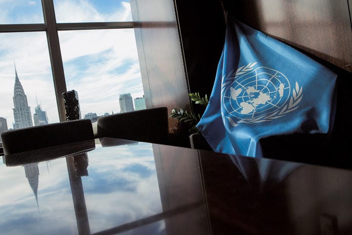 ニューヨークの国連本部役員室　ERIC THAYERーREUTERS