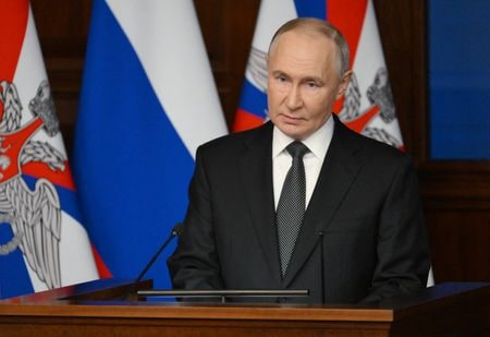 　ロシア政府は２５日、欧州が平和維持部隊をウクライナに派遣することは受け入れられないとの立場を改めて示した。２０２４年１２月撮影。ロシア大統領府提供（２０２５年　ロイター）