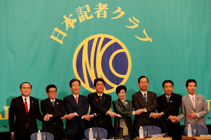 2017年衆議院選挙 日本記者クラブ主催の党首討論会（２０１７年　ロイター／Kim Kyung-Hoon）