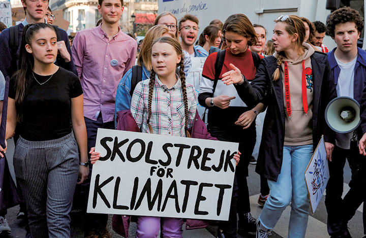 大人の怠慢を糾弾するスウェーデンの少女トゥーンベリ　PHILIPPE WOJAZER-REUTERS