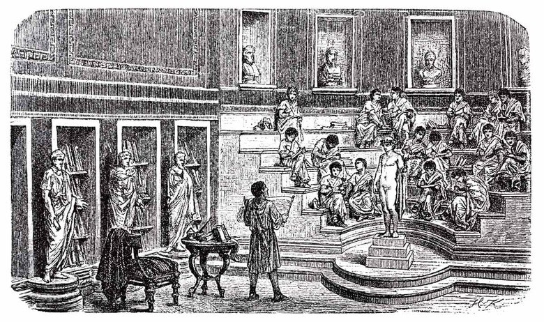 最先端の文明は歴史上初の大規模な環境汚染をもたらした（古代ローマの学校）　CLU/GETTY IMAGES