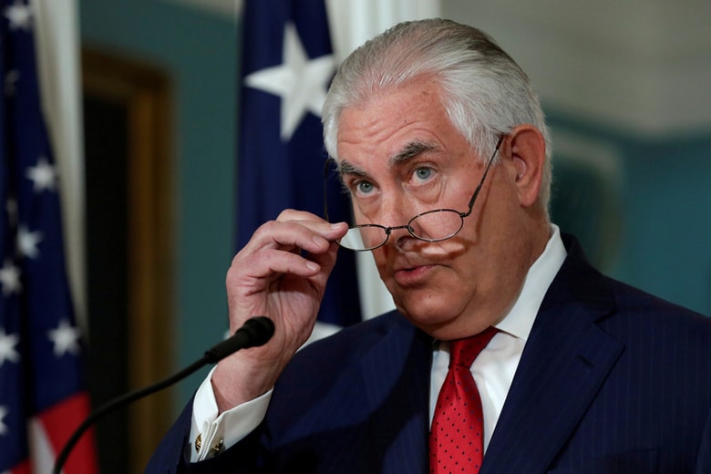 １０月４日、ティラーソン米国務長官は辞任を検討したことはないと説明した。写真はワシントンで同日撮影（２０１７年　ロイター／Yuri Gripas）