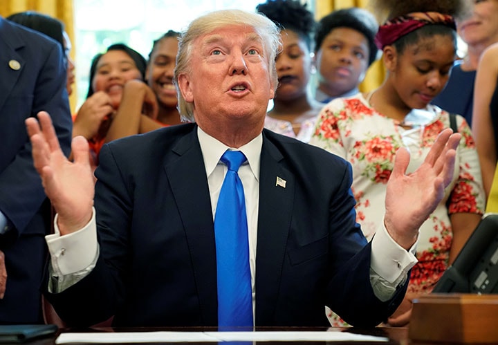 すべて清潔でないといや、というトランプの性癖は治ったのか？　Joshua Roberts-REUTERS