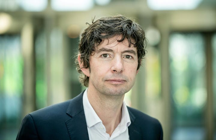 新型コロナ感染対策で一気に有名になったシャリテ大学病院ウイルス学研究所のクリスチャン・ドロステン所長...... Michael Kappeler/Reuters