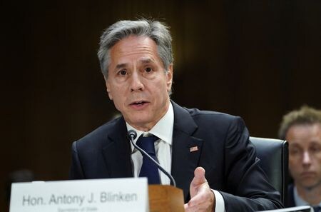 　１１月１日、韓国外務省はブリンケン米国務長官（写真）が今月８─９日に韓国を訪問し、朴振外相と北朝鮮や同盟の問題について協議すると発表した。写真は１０月、米ワシントンで撮影（２０２３年　ロイター/Kevin Lamarque）