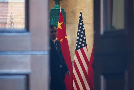 中国商務省は１６日、米国に対し、強制労働を対象とする不公正貿易調査について抗議を行ったと発表した。ロンドンで２０２５年６月撮影（２０２６年　ロイター／Toby Melville）