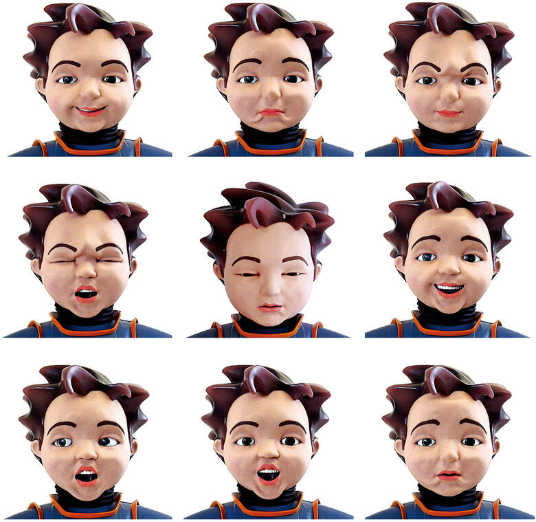 マイロはしゃべりながら顔の表情を変え、人間相手の交流を練習させる　COURTESY IF ROBOKIND