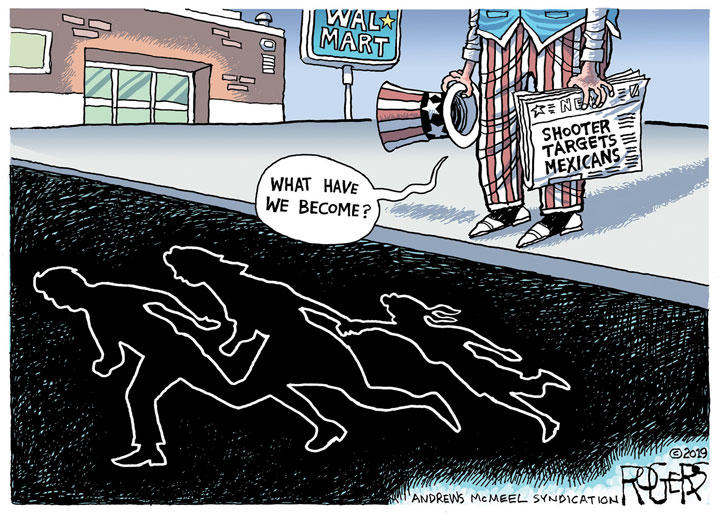 Immigrant \"Invasion\" Rhetoric / (c) 2019 ROGERS─ANDREWS McMEEL SYNDICATION