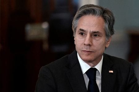 ブリンケン米国務長官は２７日、ウクライナに対するバイデン政権の追加支援には食料安全保障のための資金が含まれるとの見通しを示した。４月１日、ワシントンで撮影（２０２２ 年　ロイター／ Olivier Douliery/Pool via REUTERS/File Photo）