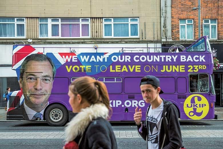 2016年の国民投票でファラージュは離脱派の急先鋒だった　ROB STOTHARD/GETTY IMAGES