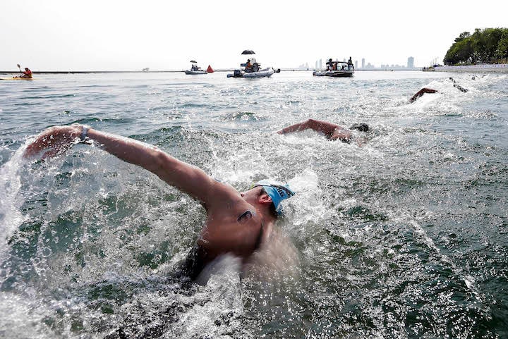 定められた水温の上限は31度だが、お台場は30.5度まで上がった......   写真はトロント　Erich Schlegel-USA TODAY Sports-REUTERS