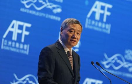 　１月１８日、中国株式市場の混乱を招いたとの批判が高まっていた中国証券監督管理委員会の肖鋼委員長が辞任を申し出た。写真は香港で２０１５年１月撮影（２０１６年　ロイター/Bobby Yip）