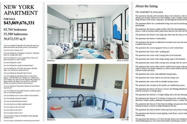 6万部屋以上のベッドルームと5万以上のバスルームが SAM LAVIGNE AND TEGA BRAIN, NEW YORK APARTMENT, 2020. SCREENSHOT