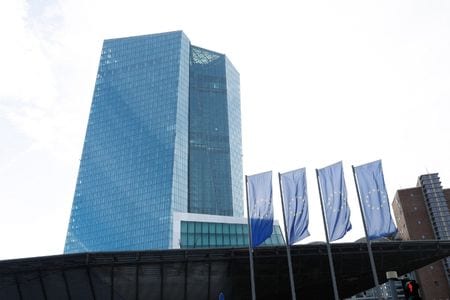 2023年3月、フランクフルトの欧州中央銀行（ECB）本部前で撮影。REUTERS/Heiko Becker
