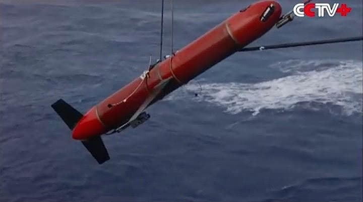 中国国営テレビ局CCTVが映した無人潜水艦「海翼」　CCTV/YouTube
