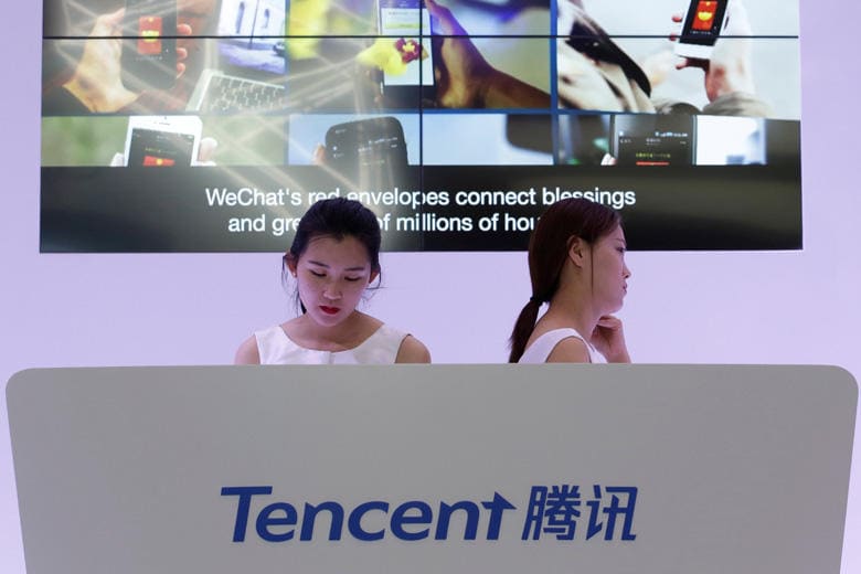 2017年に北京で行われた展示会での騰訊控股（テンセント）ブース　Jason Lee-REUTERS