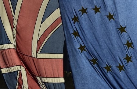 　６月１６日、英国が欧州連合（ＥＵ）を離脱した場合、警戒されるのは金融市場での波及ルートだ。写真はロンドンで２月撮影（２０１６年　ロイター/Toby Melville）