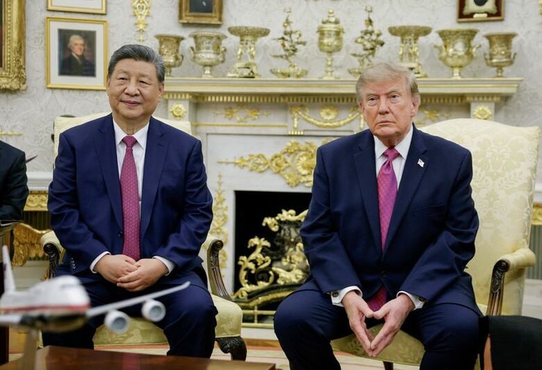 2026年9月24日、ホワイトハウスで中国の習近平国家主席と会談するトランプ米大統領。REUTERS/Evan Vucci