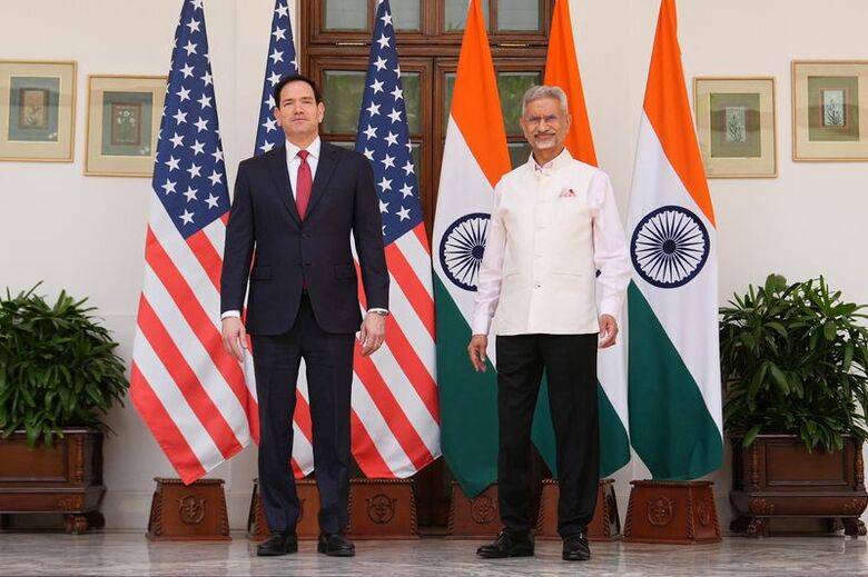 ルビオ米国務長官とインドのジャイシャンカル外相。2026年5月24日、インドのニューデリーで代表撮影。REUTERS