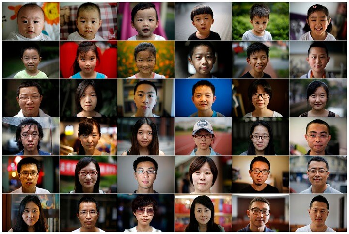 30年以上続いた一人っ子政策の廃止が決まったが、この悪法は多くの家族に一生消えない傷を残した（1979年から2014年まで生まれ年ごとに１人ずつ上海で撮影した写真作品）　Carlos Barria- REUTERS