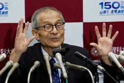 ノーベル化学賞の硤合氏、「受賞しても文句言われない」　カガン氏との栄誉に喜び