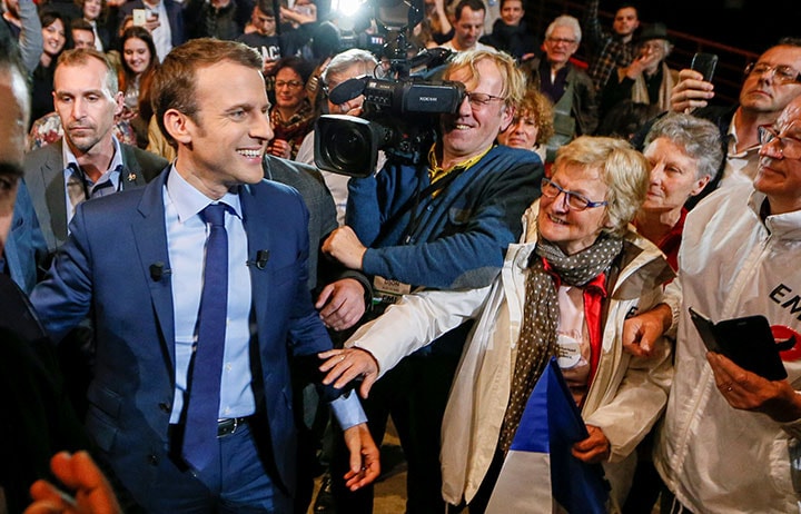 中道候補のマクロンは若さと清新さでブームを起こしたが……　Robert Pratta-REUTERS