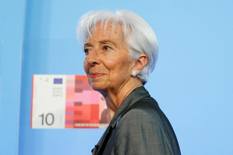 写真は欧州中央銀行（ＥＣＢ）のラガルド総裁。7月23日、フランクフルトで撮影。REUTERS/Heiko Becker