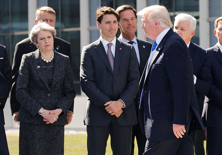 「弱い者いじめ」に終始したトランプの演説には同盟国首脳も困惑　Jonathan Ernst-REUTERS