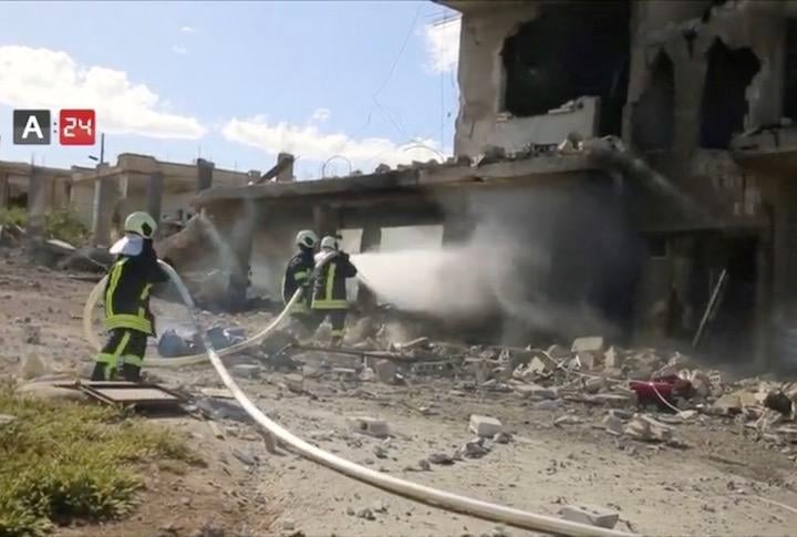 戦闘が激化するシリアのイドリブ県　ARAB24/Reuters TV