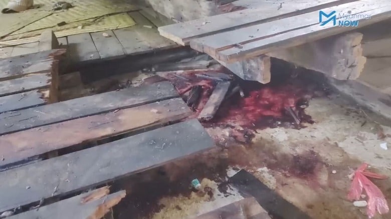 9月16日に国軍が空爆した僧院学校　Myanmar Now News / YouTube