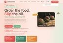 「欲しいものを注文してね、支払いは無用だから」と誘うFoodNeverComesのサイト　FOODNEVERCOMES.COM