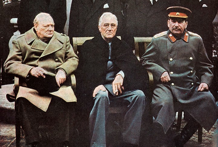 戦後世界を線引きした米英ソによるヤルタ会談（1945年2月）　Photo 12-UIG/GETTY IMAGES