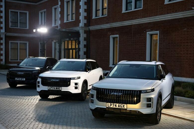 写真は奇瑞汽車のＳＵＶ「ジェイクー７」。2025年1月、英ウィンザー近郊で撮影。 REUTERS/Toby Melville