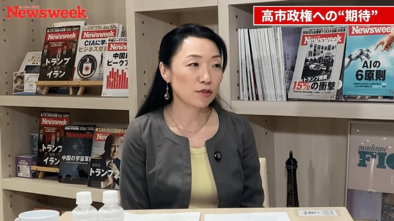 動画に出演する橋本氏（11月13日、東京都品川区）　ニューズウィーク日本版-YouTube