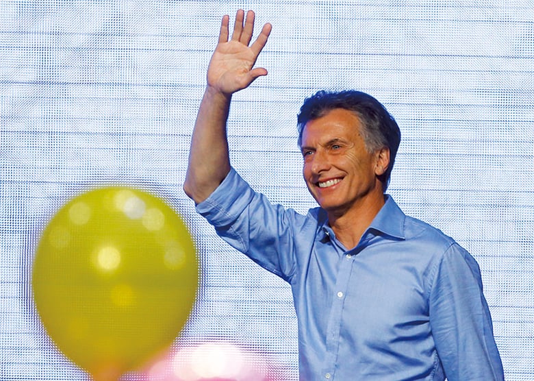 アルゼンチンの大統領選で勝利したマクリ　Enrique Marcarian-REUTERS