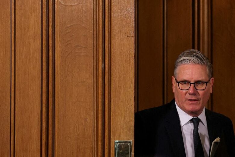 スターマー英首相。ロンドンで5日代表撮影。REUTERS
