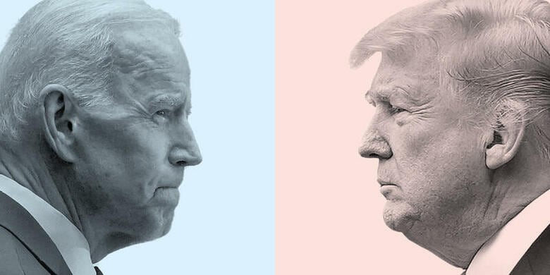 11月の米大統領選を争う共和党のトランプ大統領と民主党のバイデン前副大統領は、米国の人種格差と刑事司法の問題を巡っての見解と言動がまったく対照的だ。(2020年　ロイター)