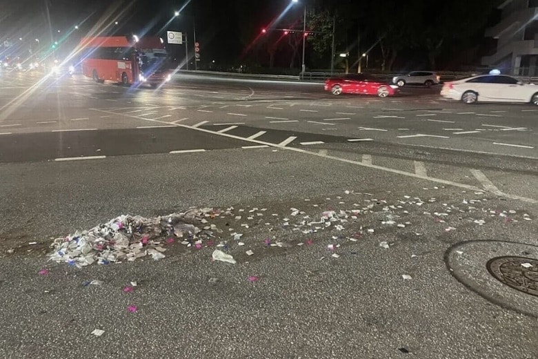 北朝鮮が韓国に飛ばした「汚物入りプロパガンダ風船」　Estado Mayor Conjunto de Corea del Sur / Latin America News Agency via Reuters Connect