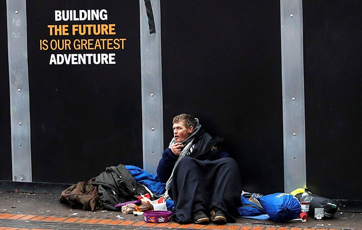 イギリス中部の都市バーミンガムのホームレス　Darren Staples-REUTERS