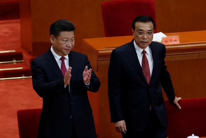 中国共産党創設95周年祝賀大会での習（左）と李　Kim Kyung-Hoon-REUTERS