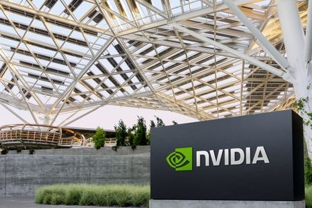 米カリフォルニア州サンタクララのエヌビディア本社。2022年5月撮影の提供写真。Courtesy NVIDIA/Handout via REUTERS
