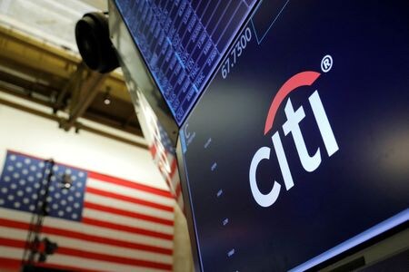 　１２月１４日、米金融大手シティグループは全世界２６カ国でマネジングディレクター職３３１人のうち１００人を女性にした。写真はシティのロゴ。昨年８月、ニューヨークで撮影（２０２２年　ロイター/Andrew Kelly）