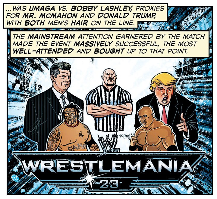 プロレスではマクマホンに勝って相手を丸刈りにさせたトランプだが　COURTESY OF CHRIS MORENO