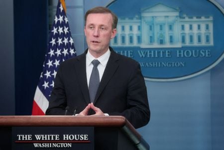 １月３１日、米ホワイトハウスのサリバン大統領補佐官（写真）が、イスラエルのダーマー戦略問題担当相とワシントンで会談した。ホワイトハウスで２０２３年１１月撮影（２０２４年　ロイター／Leah Millis）